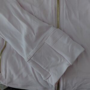 Women's Lululemon Light Pink Jacket with Gold Zipper